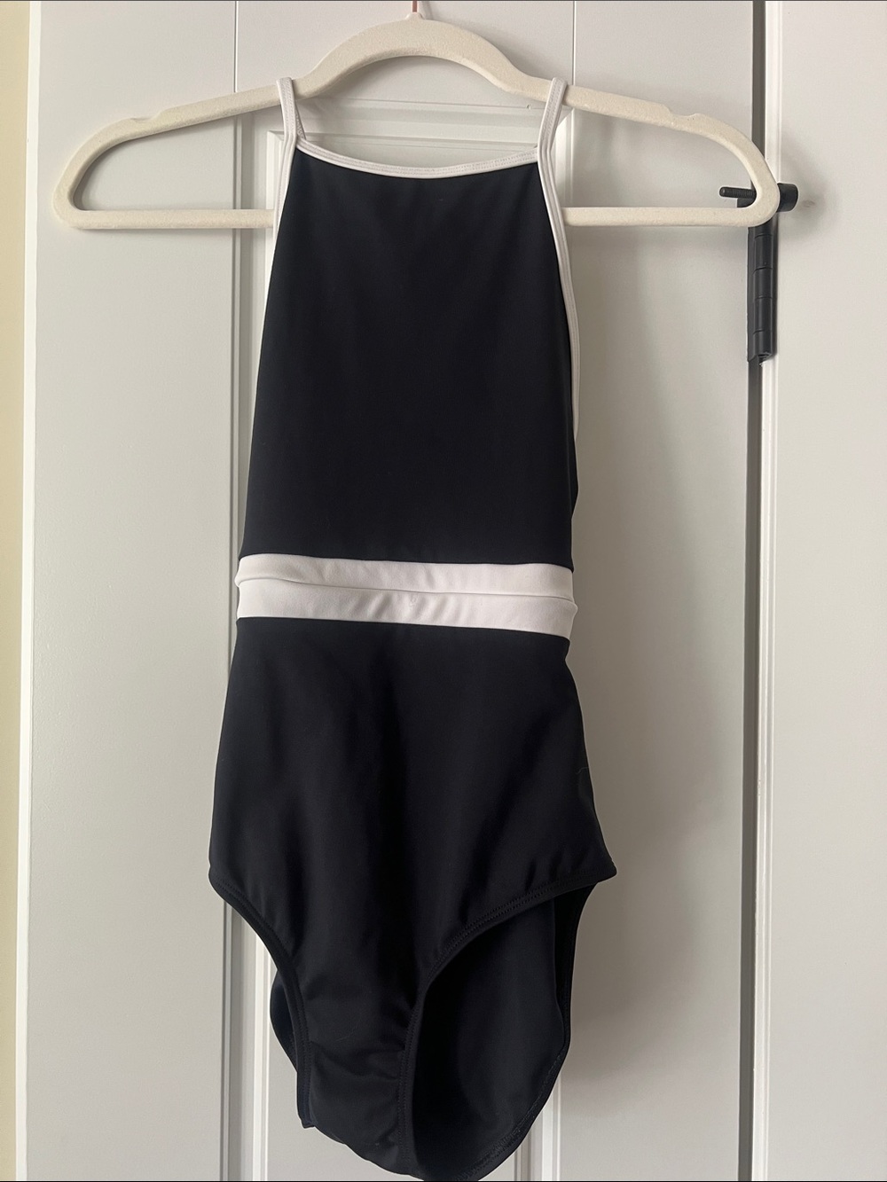 Energetiks Black & White High Neck Leotard- Women’s Small